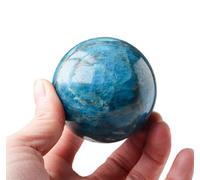 BKGWCSOR Crystal Rough Blue Phosphor Gray Gemstone Sphere Polished Divination Ball Decorative Sphere with Stand for Feng Shui Home Decorative,55mm