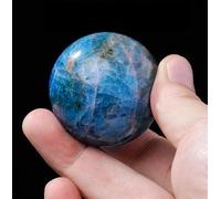 BKGWCSOR Crystal Stone Sphere with Stand,Blue Apatite Quartz Crystal Ball,Small Polished Gemstone Ball Gift for Home or Office,35~40mm