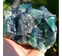 BKGWCSOR Green Fluorite Crystal Cluster Geode Druzy Raw Stone Druzy Quartz Crystal for, Witchcraft, Home Decor,400~500g