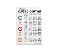 BKGWCSOR Guitar Learning Poster CAGED System Visual Reference Chart for Chord Scale Navigation Practice Tool for Student Musician Gift 8 X 12 in