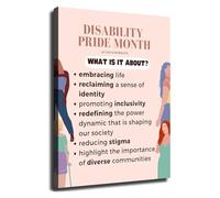 BKGWCSOR Inclusive Disability Awareness Poster Pride Movement History Special Education Classroom Study Room Art(Framed,08x12inch(20x30cm))