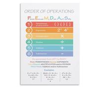 BKGWCSOR Order of Operations Poster PEMDAS Rule Guide for Math Education Homework Help and Study(Unframed,12x18inch(30x45cm))