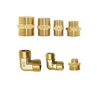 BKGWCSOR Pipe Fittings Brass 1" 3/4" to 1/2" to 1/4" Male Threaded Joint Elbow Repair Copper Fittings Reduce Joint Hose Repair 1pcs (Color : 1I2)