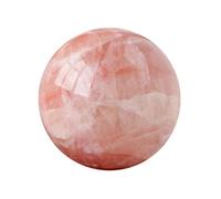 BKGWCSOR Red Calcite Crystal Sphere, Polished Stone Ball for Feng Shui,Decorative Crystal Ball Figurines Home Office Decor Gift with Stand,60~70mm
