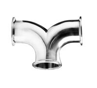 BKGWCSOR Stainless Steel Pipe Fittings, 1PCS 25-63mm Pipe OD X1.5-2.5" Tri Clamp Y-Shaped Elbow 3 Way SUS 304 Stainless Fitting Beer Wine(63mm x Ferrule 77.5)
