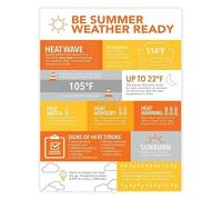BKGWCSOR Summer Checklist Poster Heat Stroke Prevention Thunderstorm Warning Guide Car Emergency Kit Decor(Unframed,08x12inch(20x30cm))