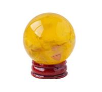BKGWCSOR Yellow Fluorite Purple mica symbiotic Ball Ornaments Crystal raw Stone Polished Feng Shui Ball Seven Star Array Ball Ornaments,45mm