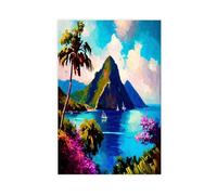 BKHJSASU Impression sur toile de Sainte-Lucie - Décoration murale pour salon, chambre à coucher - 50 x 75 cm