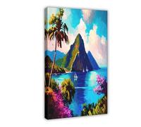 BKHJSASU Impression sur toile Sainte-Lucie - Décoration de chambre à coucher, bureau, chambre - Cadeau - 40 x 60 cm