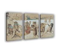 BKHJSASU Poster rétro sur toile représentant un chat chantant des hymnes - Décoration pour chambre à coucher, bureau, chambre - Cadeau - 30 x 45 cm