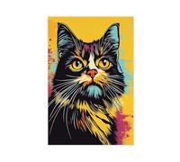 BKHJSASU Poster sur toile motif chat du Maine Coon pour décoration de chambre à coucher, bureau, chambre, cadeau (50 x 75 cm)