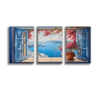 BKHJSASU Poster sur toile représentant les îles grecques de la mer Égée pour décoration de chambre à coucher, bureau, chambre, cadeau (60 x 90 cm)