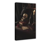 BKHJSASU Poster sur toile représentant un crâne de corbeau - Décoration murale pour salon, chambre à coucher - 50 x 75 cm