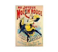 BKHJSASU Poster vintage sur toile Moulin Rouge Cabaret pour décoration de chambre à coucher, bureau, chambre, cadeau 30 x 45 cm
