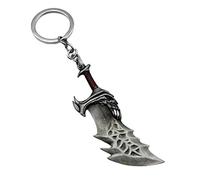 Bkinpid Porte-clés de jeu Blade of Chaos avec joli emballage, argent, midium, Argent, Midium