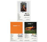 Bkioqoh Un lot de 3 affiches sur toile, Frank Ocean Poster Blonde Poster Channel Orange, Album Esthétique, 30,5 x 45,7 cm, impressions sur toile sans cadre
