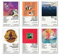 Bkioqoh Un Lot de 6 Affiches sur Toile - Kanye West Graduation, Ye, The Life Of Pablo, The College Dropout, My Beautiful Twisted Fantasy, Kids See Ghosts