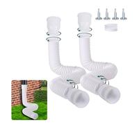 BKITC Rallonge Gouttière Flexible, Ensemble D'Extension Ronde Pour Descente De 80/100 mm, Kit D'Extension De Tuyau De Pluie, Extension De Descente De 47 à 150 cm (Blanc, 2 Pièces)