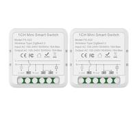 Bkiyougo 16A Zigbee interrupteur, interrupteur connecté compatible avec Alexa, SmartThings Hub et Google Home, concentrateur de passerelle ZigBee 3.0 requis, fil neutre requis (1 voie paquet de 2)