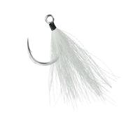 BKK LONEDIABLO Lot de 2 hameçons Simples Bucktail Blanc | 5/0 | 5 x | Revêtement Ultra antirouille en Eau salée | Point de Terre à la Main | Appâts de pêche à la traîne