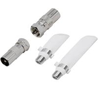 BKL Electronic 0403524 Set traversée de fenêtre coaxial-F passe-fenêtre Connexions: Fiche mâle F, Prise femelle F, Fiche coaxiale IEC, Prise coaxiale IEC 1