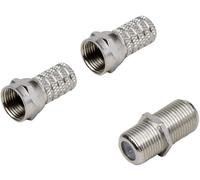 BKL Electronic 0403529 Set connecteur F Connexions: Fiche mâle F, Prise femelle F, Prise femelle F, Fiche mâle F Diamètre