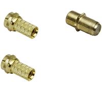 BKL Electronic 0403532 Set connecteur F doré Connexions: Fiche mâle F, Prise femelle F, Prise femelle F, Fiche mâle F Diamètre de