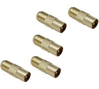 BKL Electronic 0403556 Adaptateur coaxial-F doré Connexions: Fiche coaxiale IEC, Prise femelle F 5 pc(s)