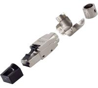 BKL Electronic Fiche coudée RJ45, sans outil, STP, Cat 6A 10121202 mâle, droit Nombre de pôles 8P8C argent 1 pc(s)