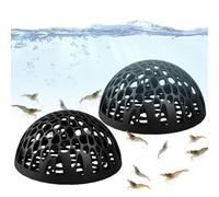 Bkljkf Abri Dôme pour Crevettes - Refuge pour Poisson Combattant - 2 Pièces Abri pour Élevage de Crevettes pour Petits Enthousiastes de Vie Aquatique en Maison Bureau École pour Poissons Tropicaux