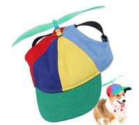 Bkljkf Chapeau pour Chien | Chapeau Solaire à Hélice Amovible pour Animal de Compagnie - Protection Solaire Confortable Arc en pour Petites Races Été Plage Jardin Fête