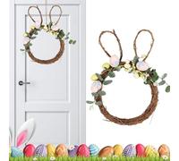 Bkljkf Couronne de Pâques - Couronne de lapin de Pâques - Guirlande d'œufs de lapin, guirlandes de Pâques, couronnes de porte de printemps - Guirlandes décoratives pour le printemps, Pâques, le