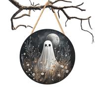 Bkljkf de porte d'Halloween - Décoration de porte d'Halloween en bois 2D - Maison hantée - Capitaine pirate - fantôme blanc - Décoration murale pour la maison, la cheminée, l'entrée