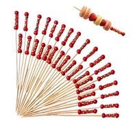 Bkljkf -dents pour apéritifs | 100 Pièces Brochettes Décoratives avec Perle et Corde | Piques Pour Charcuterie De 12 Centimètres De Longueur - Pour Cocktail, Fête, Mariage, Boissons, Charcuterie,