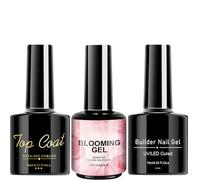 Bkljkf Gel en fleurs à ongles, vernis à ongles en gel,3x Shine Finish Base Top Coat Nail Blooming Gel | Manucure d'effet de propagation de salon à domicile portable pour les voyages, rassemblement