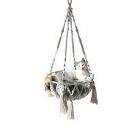 Bkljkf Hamac pour Chat | Fauteuil Suspendu en de Style bohème | Panier en Maille de Coton tressé comme Endroit d'escalade pour Animaux de Compagnie au Bureau ou à l'extérieur