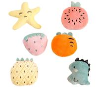 Bkljkf Hedgehog Traité et jouet hérisson - Lot de 6 jouets en peluche hérisson - Traitement - petit lapin - Jeu de dentition - Fournitures interactives pour chinchilla