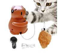 Bkljkf Jumping Electronic Cat Toys Jouet en forme d'écureuil pour chat, écureuil, se déplaçant avec support à ventouse, fournitures pour animaux de compagnie pour l'ennui activités d'aide en intérieur