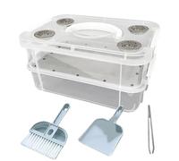 Bkljkf Kit d'élevage de ténébrions | Bacs d'alimentation à Grillage Fin pour de Farine,Conteneur à - pour Reptiles, Oiseaux, Poulets, lézards, pogona, Grenouilles, Tortues