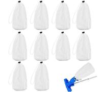 Bkljkf Lot de 10 sacs filtrants de piscine | Sacs en maille de rechange pour aspirateur de piscine - Sacs en nylon réutilisables pour éliminer la saleté et les feuilles d'aquarium, bassin, réservoir à