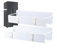 Bkljkf Lot de 2 porte- magnétiques sans perçage pour réfrigérateurs - Avec 4 crochets - Espace de rangement pour cuisine, salon, salle à manger