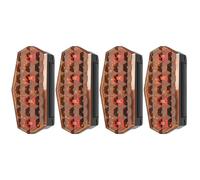 Bkljkf Lumières Stroboscopiques Solaires - Lampe de Sécurité Clignotante à LED Solaire | 4 Pièces avec Détecteur de Vibration Accessoires d'Alarme Automobile pour Motocyclettes et Chantiers