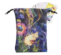 Bkljkf Sac pour Cartes Tarot,Sac De Rangement Cartes Oracle Et Tarot - Rangement pour Jeux De Dés, Halloween, Divination À Domicile Et Accessoires