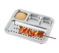 Bkljkf Séparateur De Plateau À Sauces - Bol À Condiments En Acier Inoxydable Pour Sauces Et Trempettes - Plateau Pour Sushi Apéritif Barbecue Camping Vinaigre Soja Ketchup