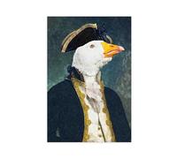 BKNSLJH Impression d'art Admiral Goose __ Style peinture historique vintage portrait d'un canard sur toile Décoration murale 50 x 75 cm