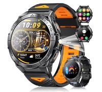 BKOHJAJI Montre Connectée Homme, 680mAh/1,6'' AMOLED/IP68 Étanche, Montre Sport mit LED Lampe,120+ Modes Sportifs, 24/7 Fréquence Cardiaque et Sommeil, pour Android iOS, 2 Bracelet Bicolore