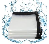BKOOKYY Bâche Imperméable À l'eau en PE 6.5x4m, Bâches Exterieur Transparente, Bache De Protection avec Œillets, Résistante Aux Intempéries Indéchirable, pour Camping en Plein Air