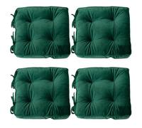BKOOKYY Coussin De Chaise Épaisseur Set of 4, Coussin De Siege Exterieur, Galette De Chaise Carrée, Coussin Chaise avec Liens, Dessus De Chaise Antidérapant, Galette De Siège Intérieur