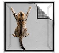 BKSAI Chat Moustiquaire Fenêtre - Filet Anti-Chat Renforcé 320g/m² Résistant Griffes Morsures - Grillage Protection Chat Anti-Fugue et Anti-Moustique - Installation Adhésive Sans Percer (100x130cm)
