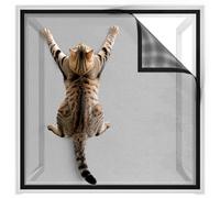 BKSAI Moustiquaire Fenêtre Chat Résistant 100 * 130cm Filet Chat Fenetre Recoupable avec Bande Adhésive sans Perçage pour Fenetre Protection Chats et Anti-Moustique